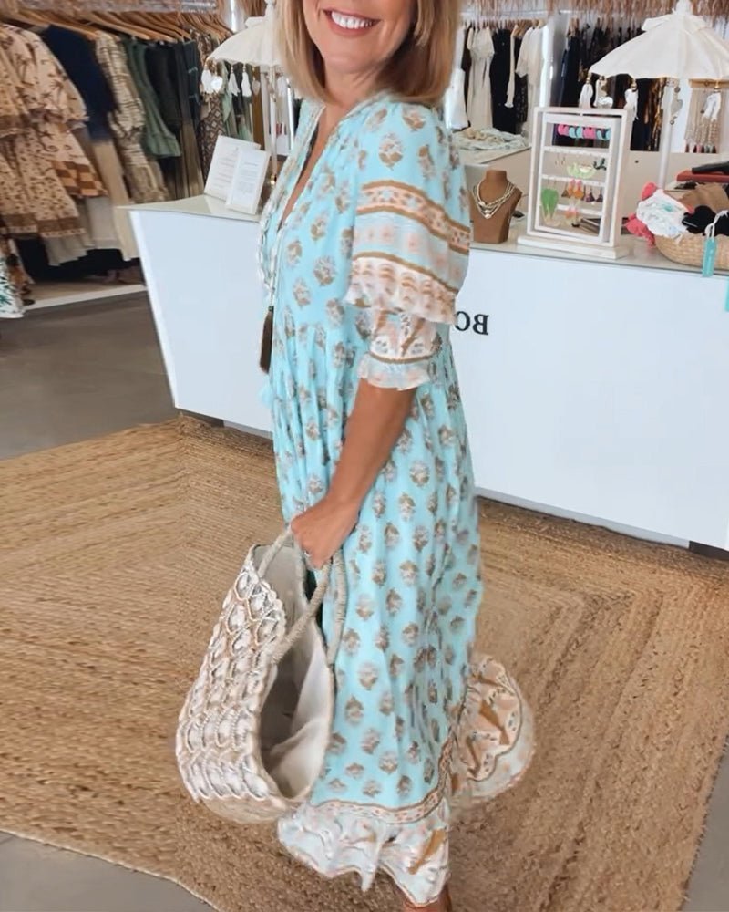 Women's Chic Floral V-Neck Dress