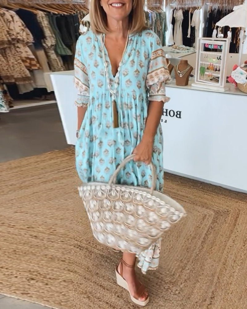 Women's Chic Floral V-Neck Dress