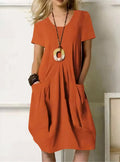 Women's Effortless Relaxed A-Line Casual Midi Dress
