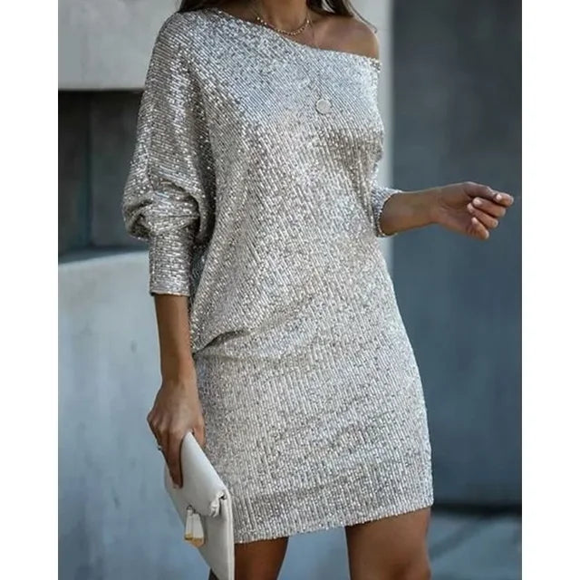 Women's Dazzling Sequin Embellished Party Mini Dress