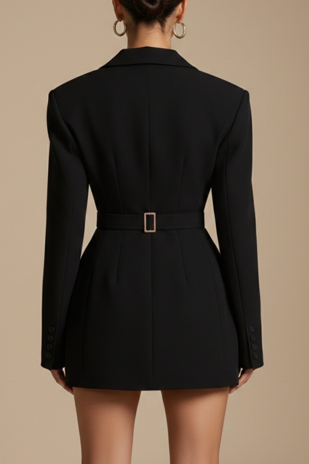 Women's Chic Double Breasted Tailored Blazer Mini Dress for Cocktail Parties
