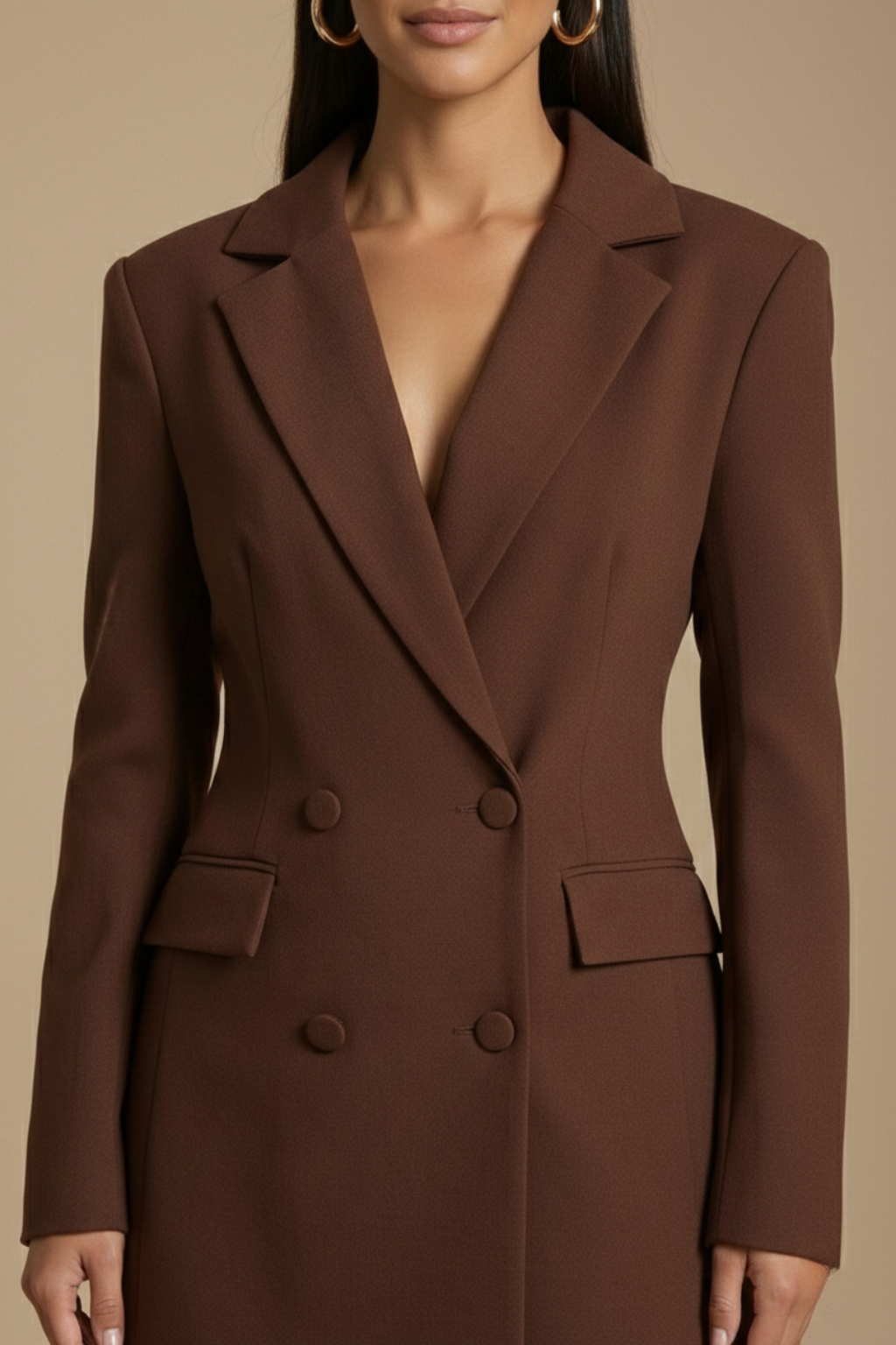 Women's Chic Double Breasted Tailored Blazer Mini Dress for Cocktail Parties