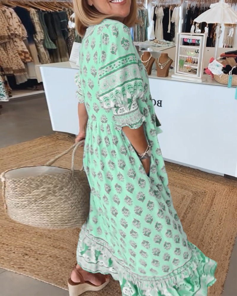 Women's Chic Floral V-Neck Dress