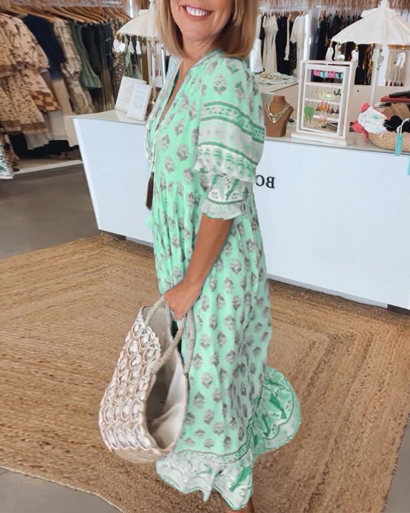 Women's Chic Floral V-Neck Dress