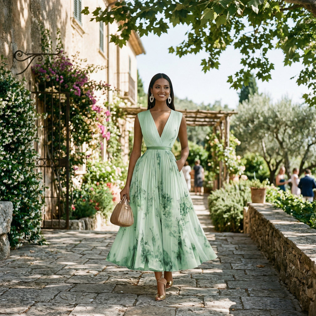 Women's Elegant Floral Long Sleeve Maxi Dress