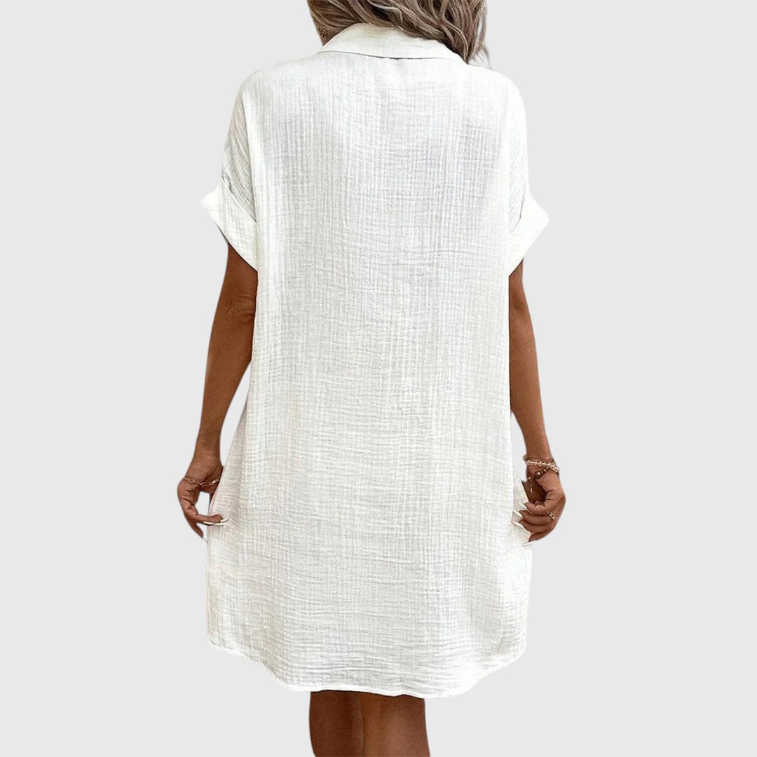 Women's Elegant Flowy Button-Down Summer Dress