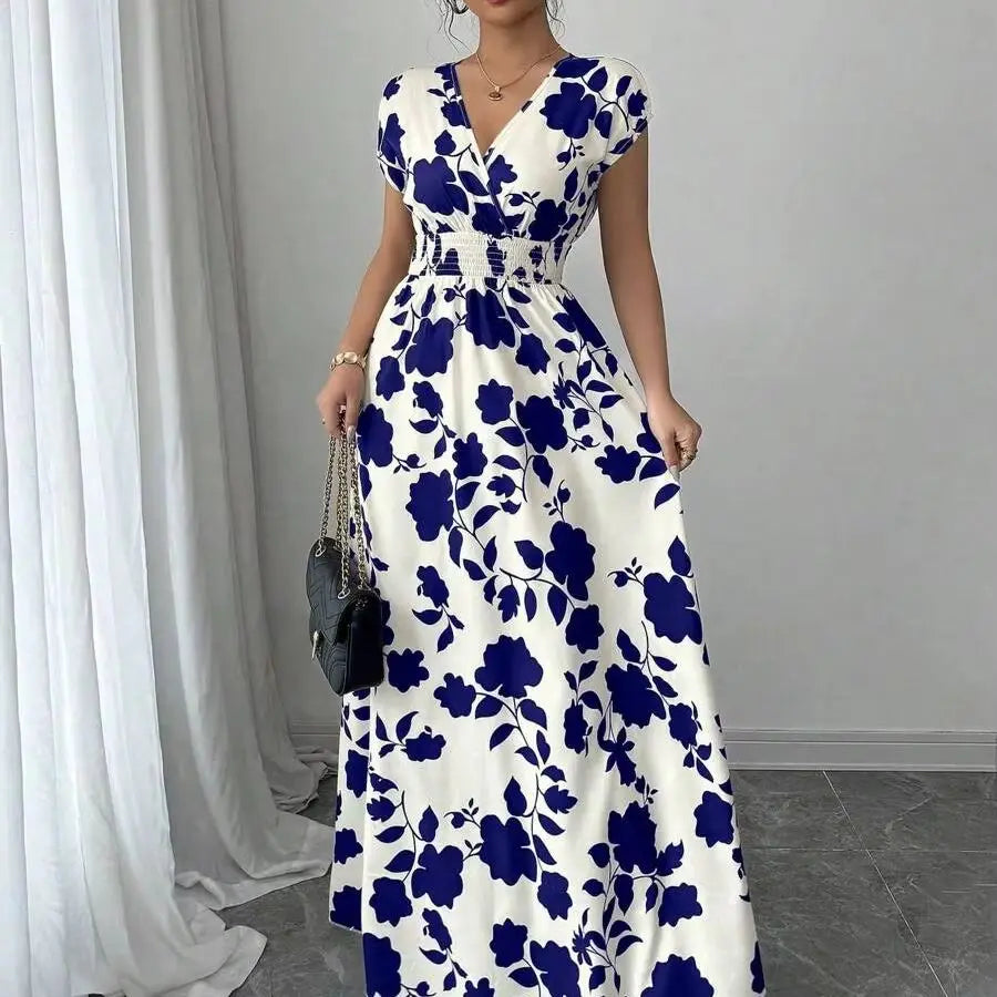 Women's Breezy Ditsy Floral V-Neck Sleeveless Maxi Dress