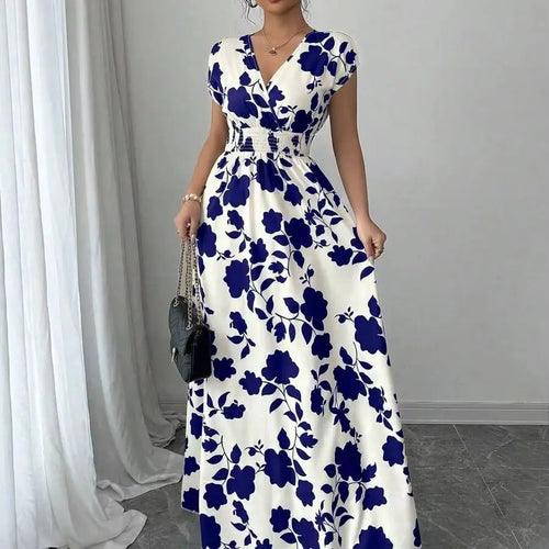 Women's Breezy Ditsy Floral V-Neck Sleeveless Maxi Dress