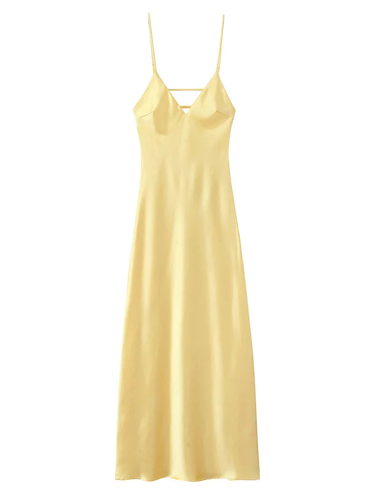 Women's Sleek Ruched Satin One-Shoulder Cutout Mermaid Maxi Dress