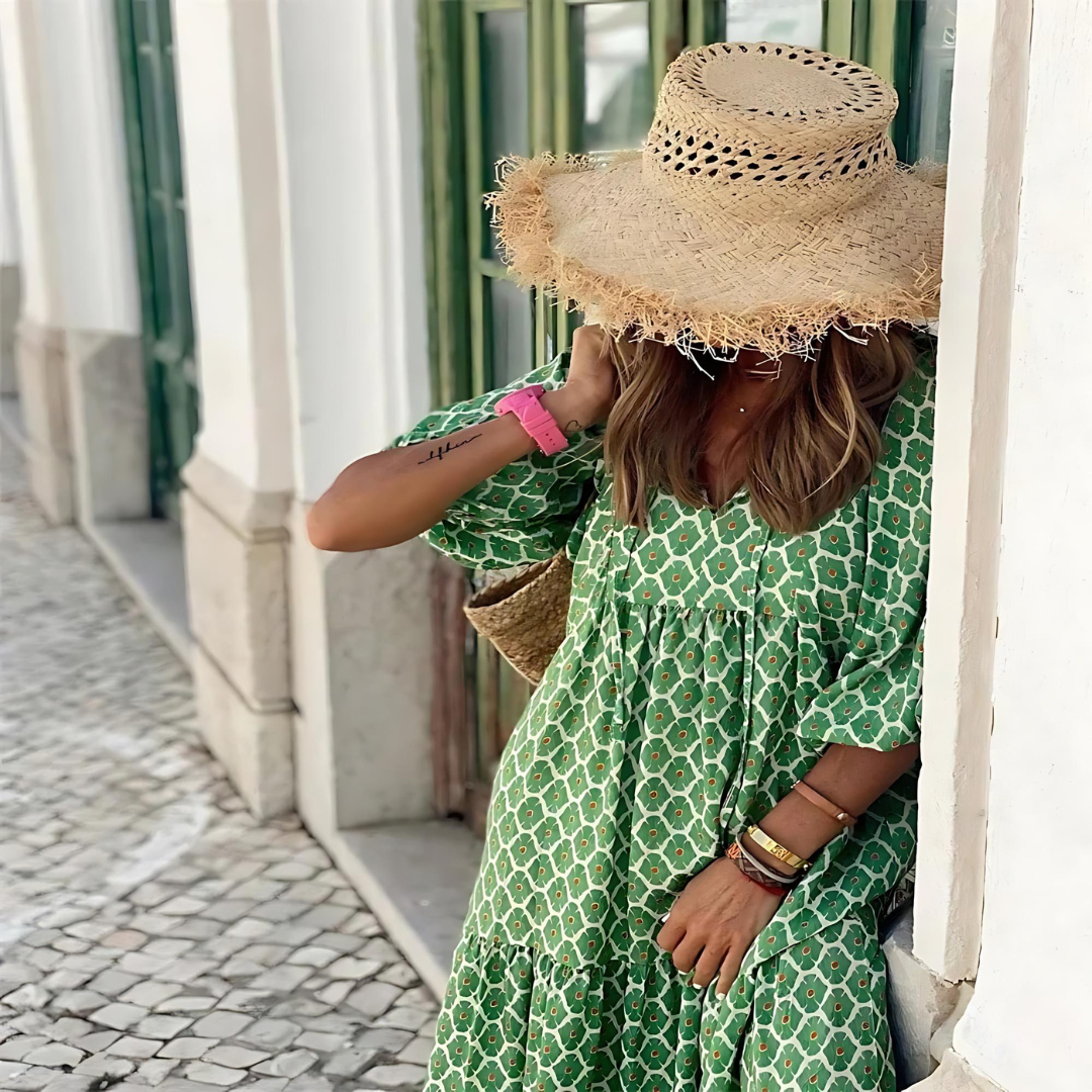 Women's Geometric Print High-Low Dress