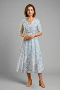Women's Practical V-Neck Side Pocket Midi Dress
