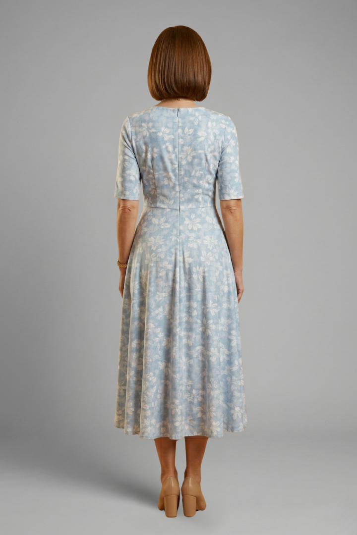 Women's Practical V-Neck Side Pocket Midi Dress