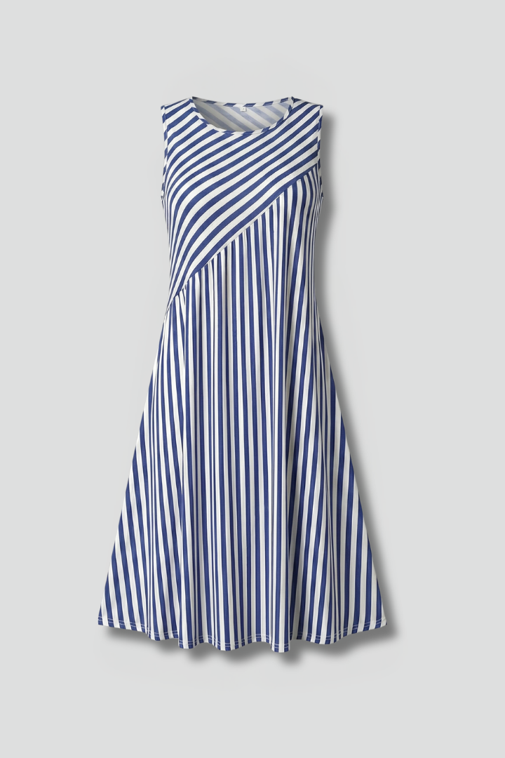 Women's Cool Striped Relaxed Fit Sleeveless Maxi Dress