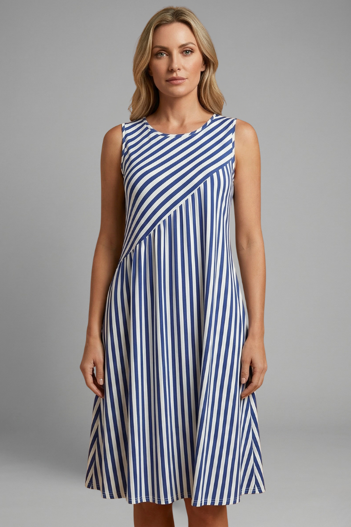 Women's Cool Striped Relaxed Fit Sleeveless Maxi Dress