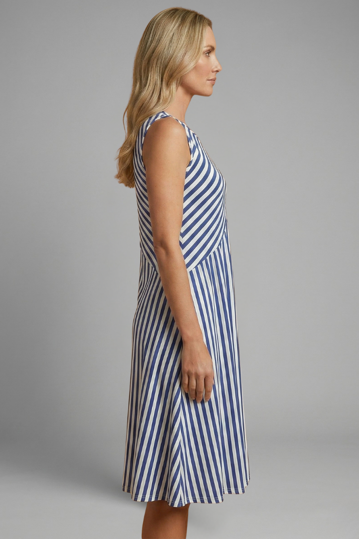 Women's Cool Striped Relaxed Fit Sleeveless Maxi Dress