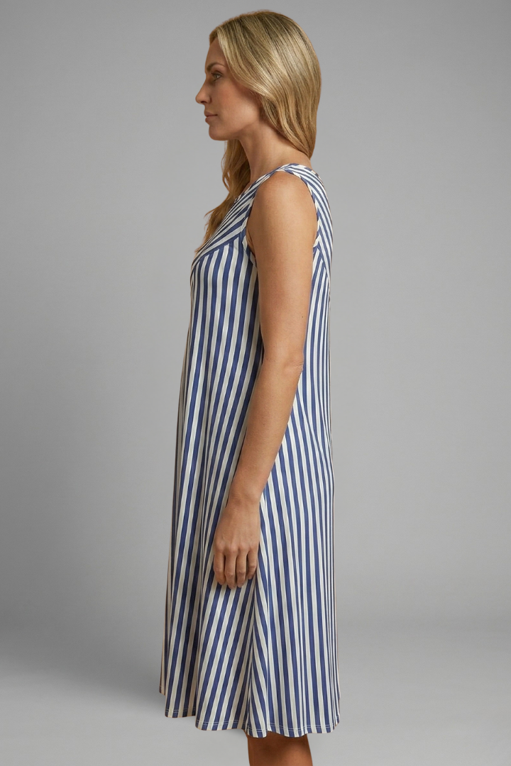 Women's Cool Striped Relaxed Fit Sleeveless Maxi Dress