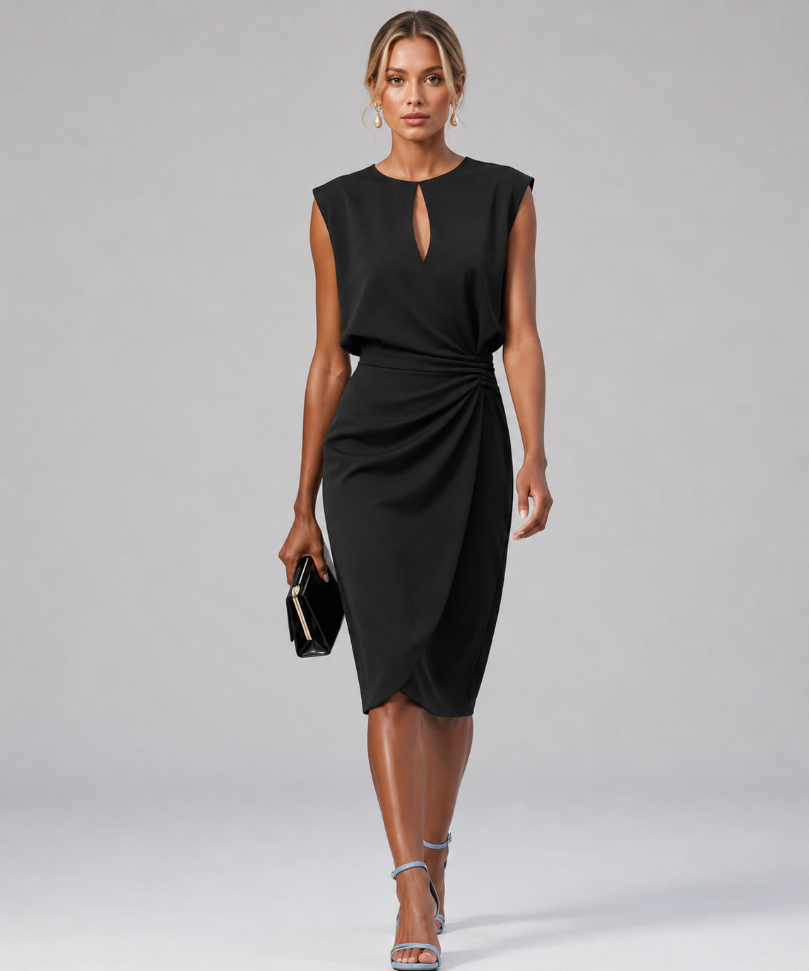 Women's Elegant Sleeveless Fitted Midi Dress