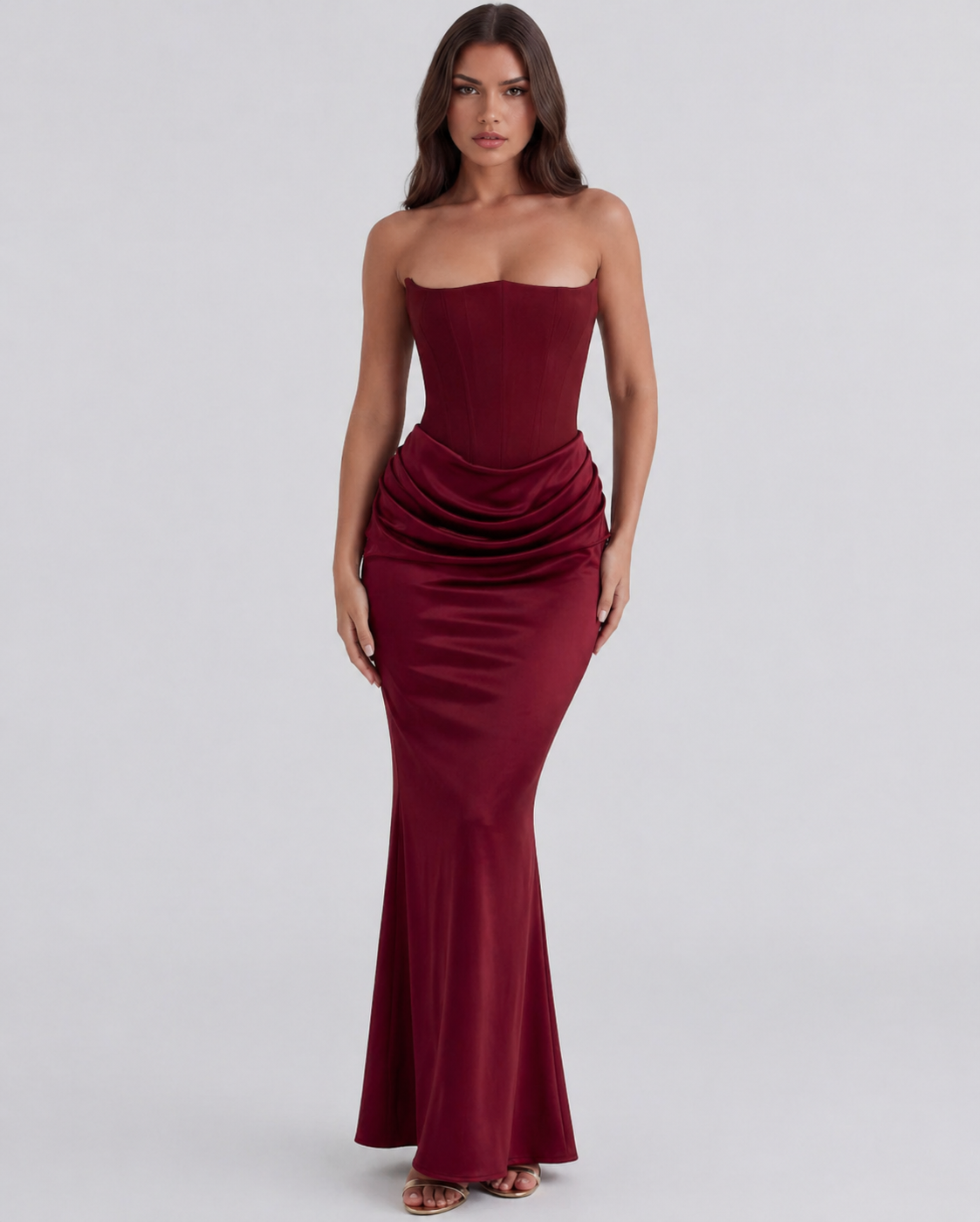Women's Glamorous Corset Bodice Maxi Dress