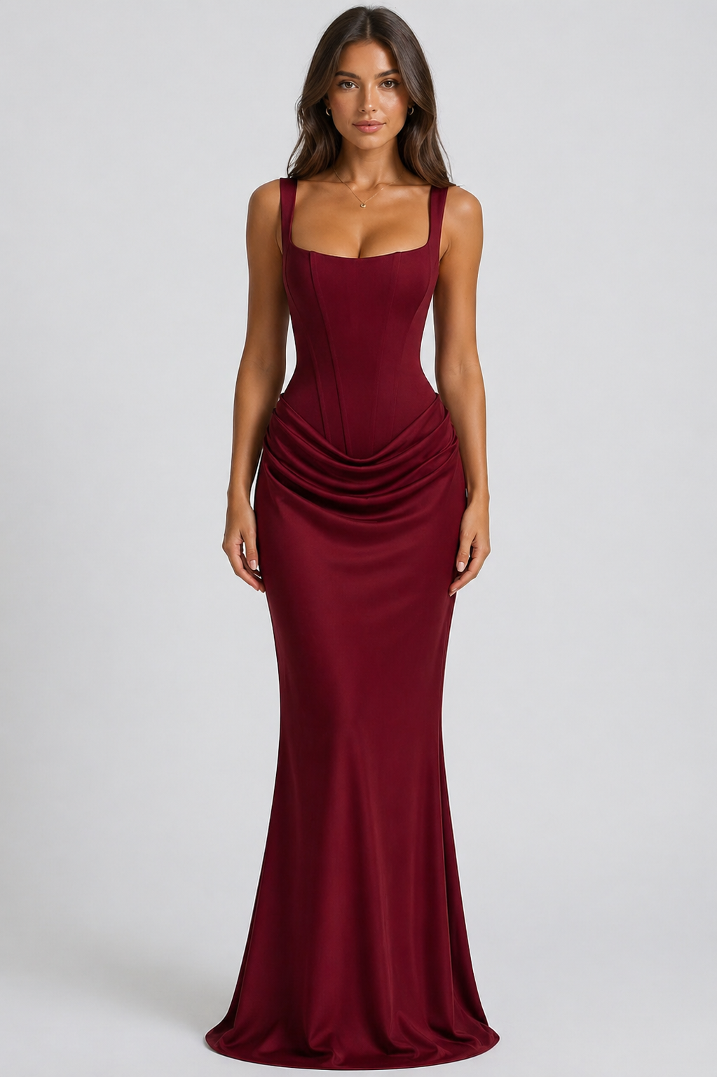 Women's Graceful Flowing Satin Maxi Dress