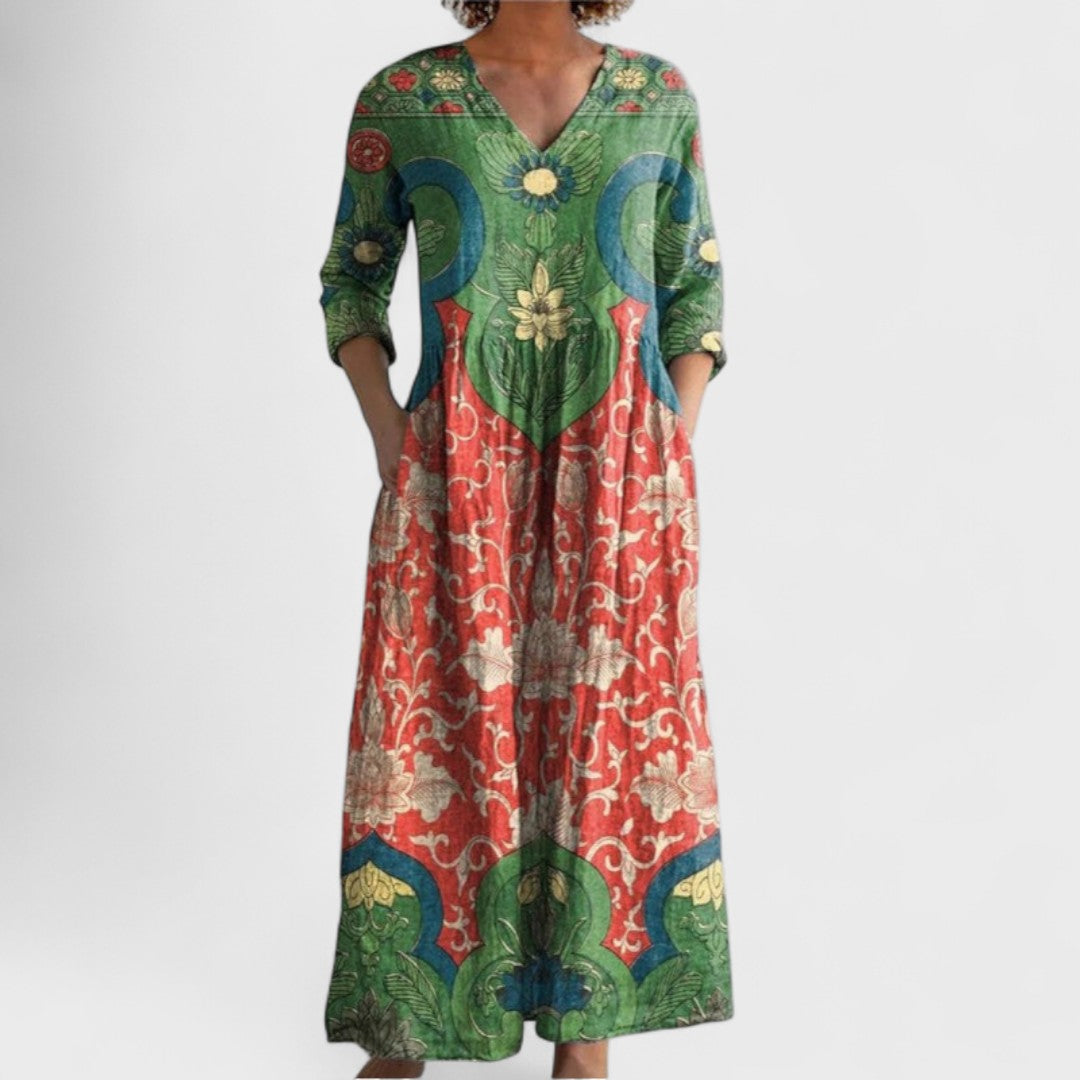 Women's Maxi dress with vintage floral print