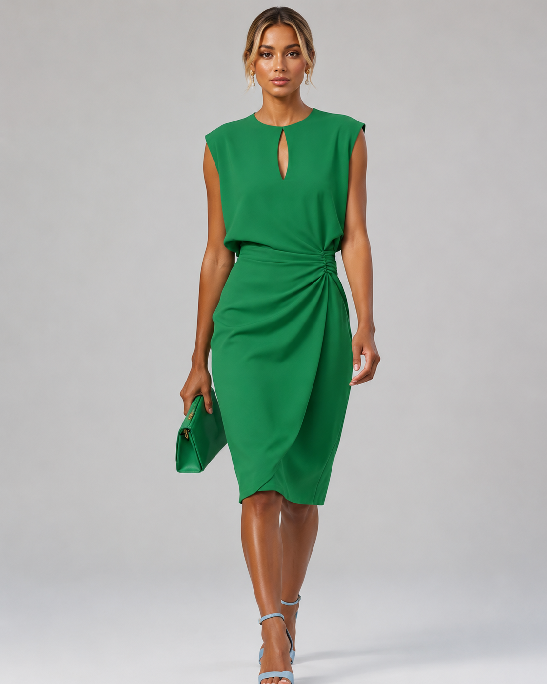 Women's Elegant Sleeveless Fitted Midi Dress