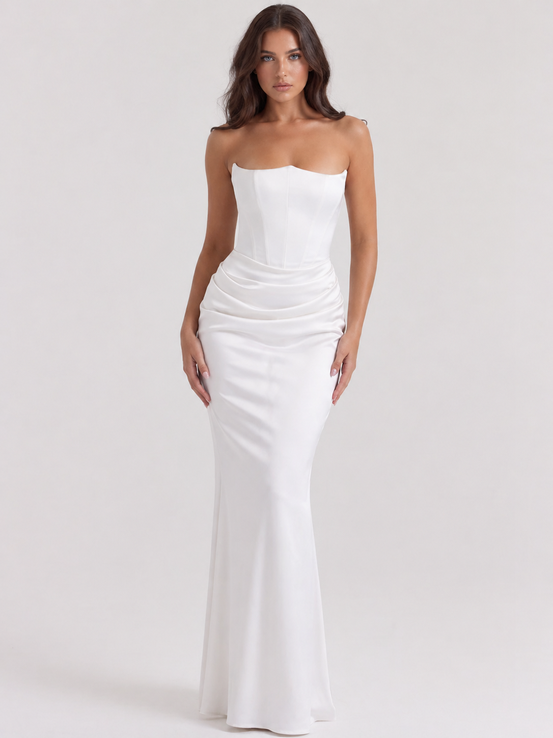 Women's Glamorous Corset Bodice Maxi Dress