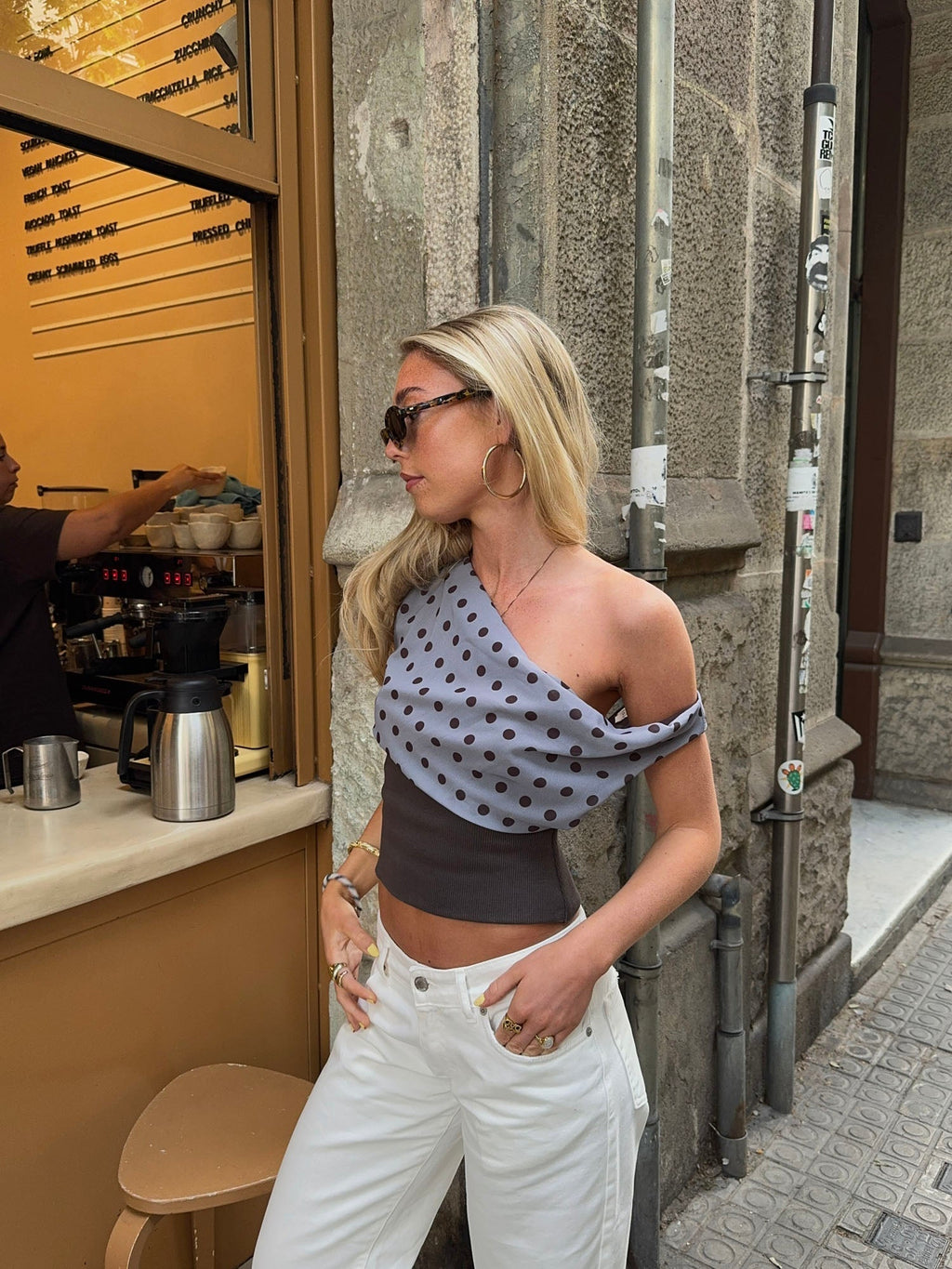 Kimmie polka dotted top