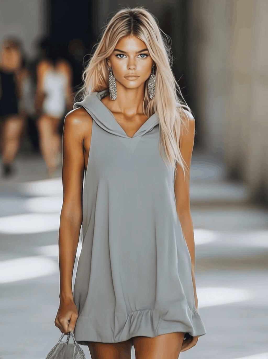 Women's Sleeveless Hooded Mini Dress