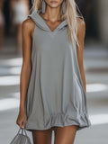 Women's Sleeveless Hooded Mini Dress