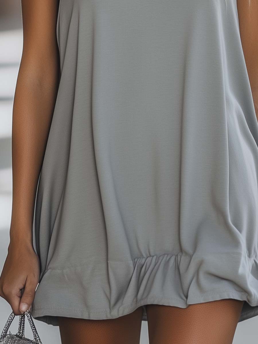 Women's Sleeveless Hooded Mini Dress