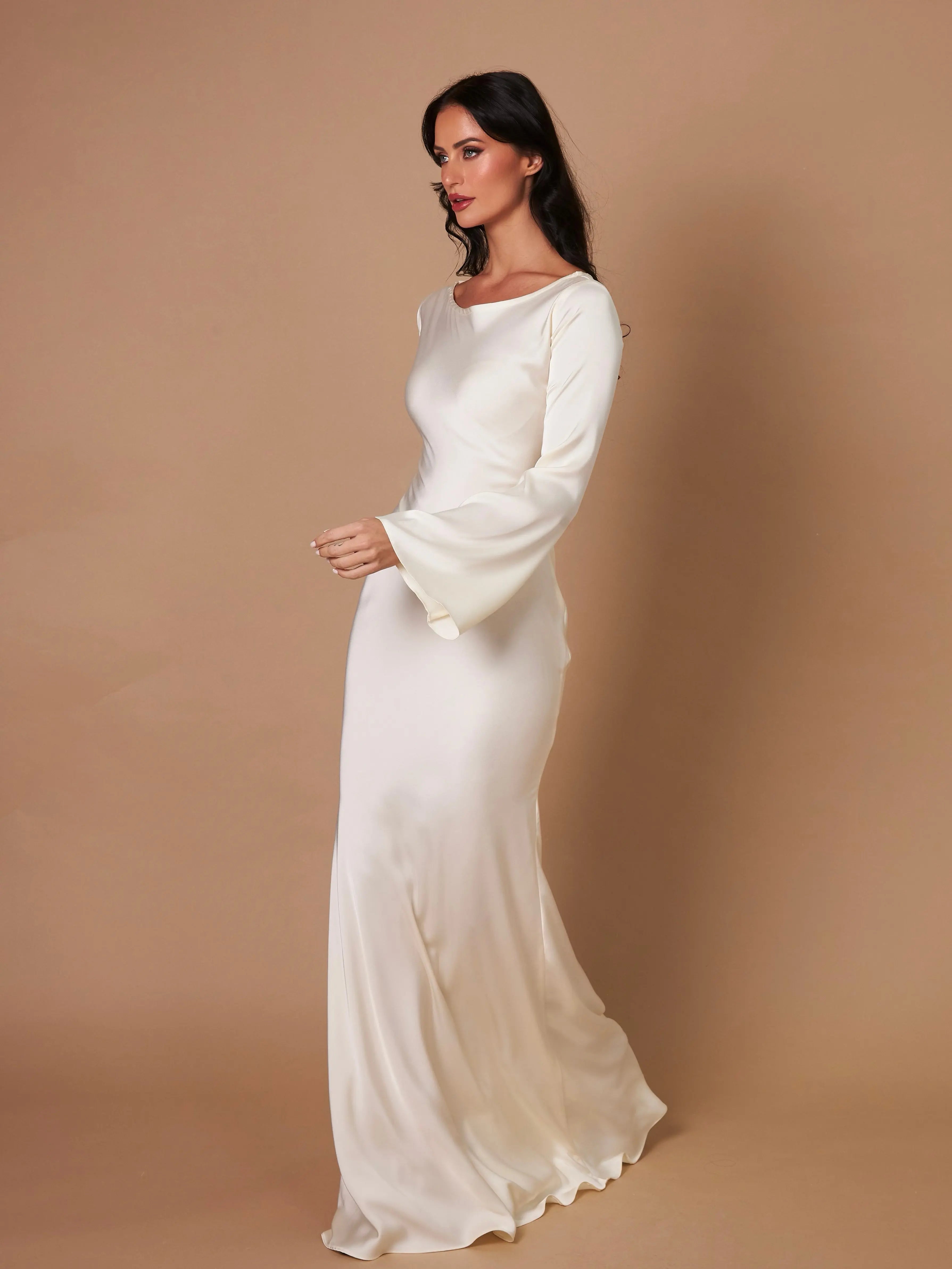 Women's Long Sleeve Fitted Maxi Dress