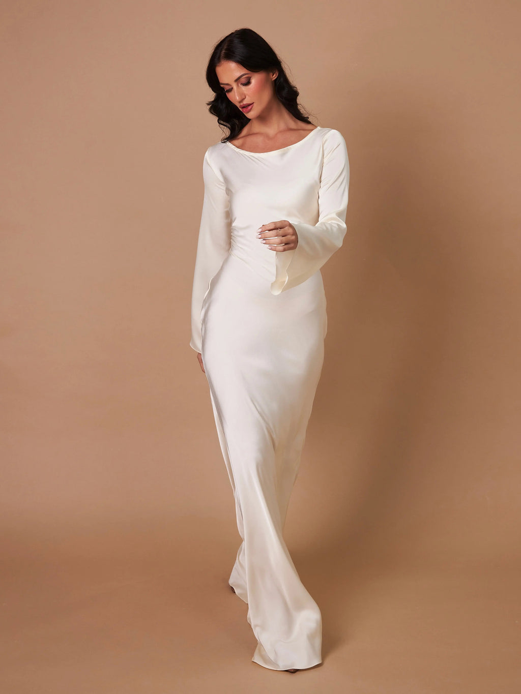 Women's Long Sleeve Fitted Maxi Dress