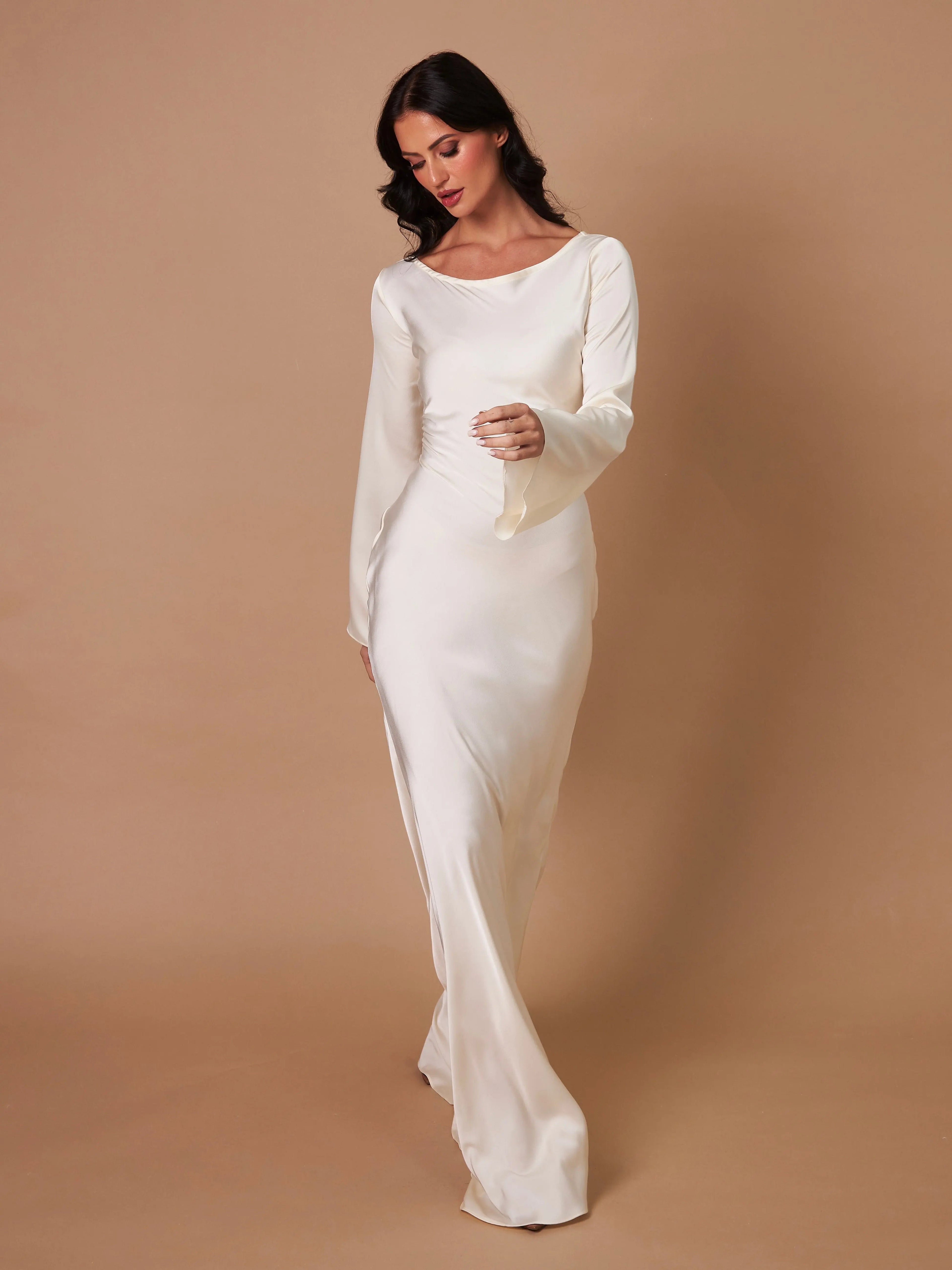 Women's Long Sleeve Fitted Maxi Dress