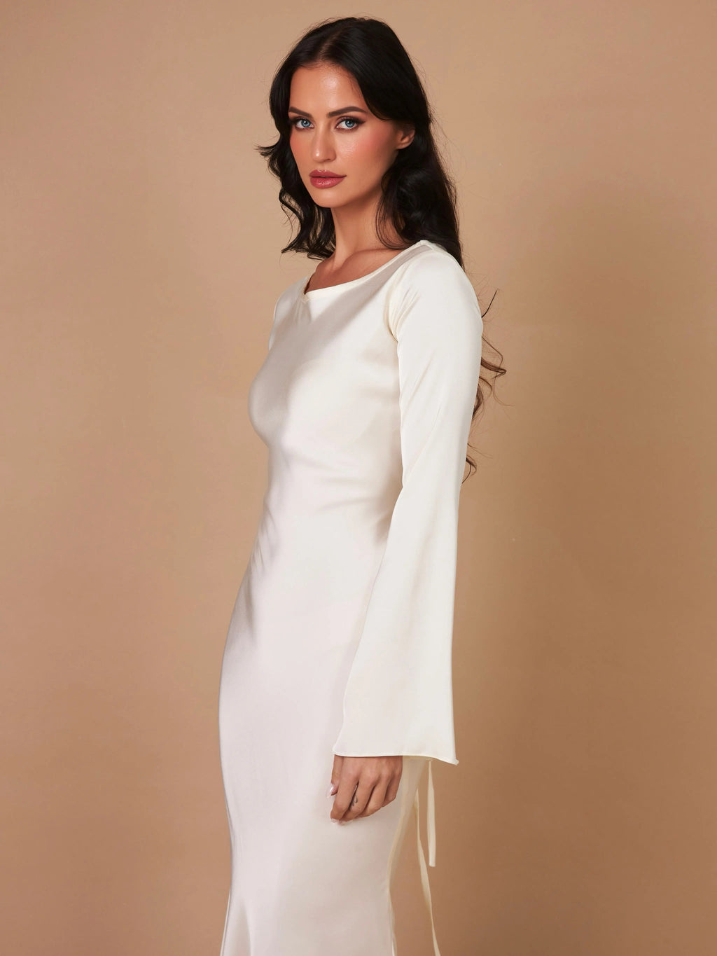 Women's Long Sleeve Fitted Maxi Dress