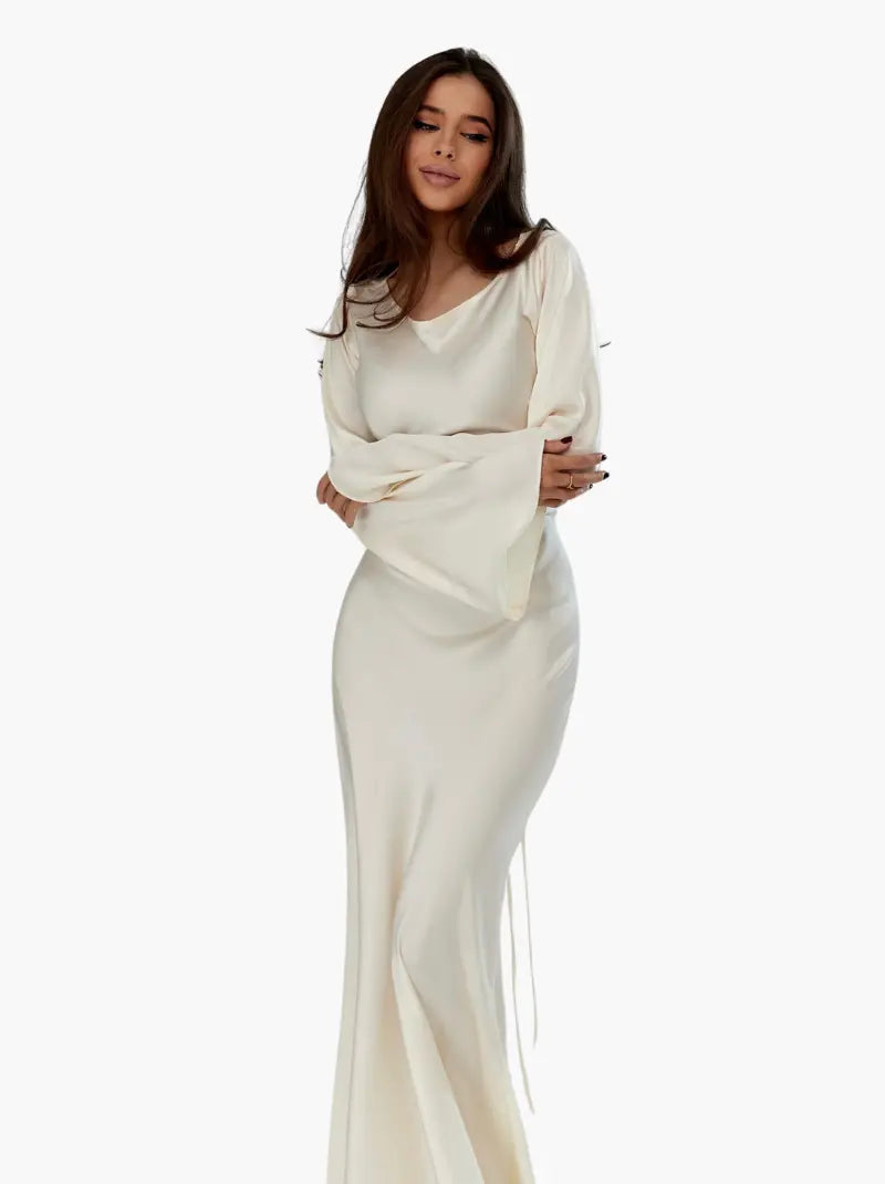 Women's Long Sleeve Fitted Maxi Dress