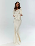 Women's Long Sleeve Fitted Maxi Dress