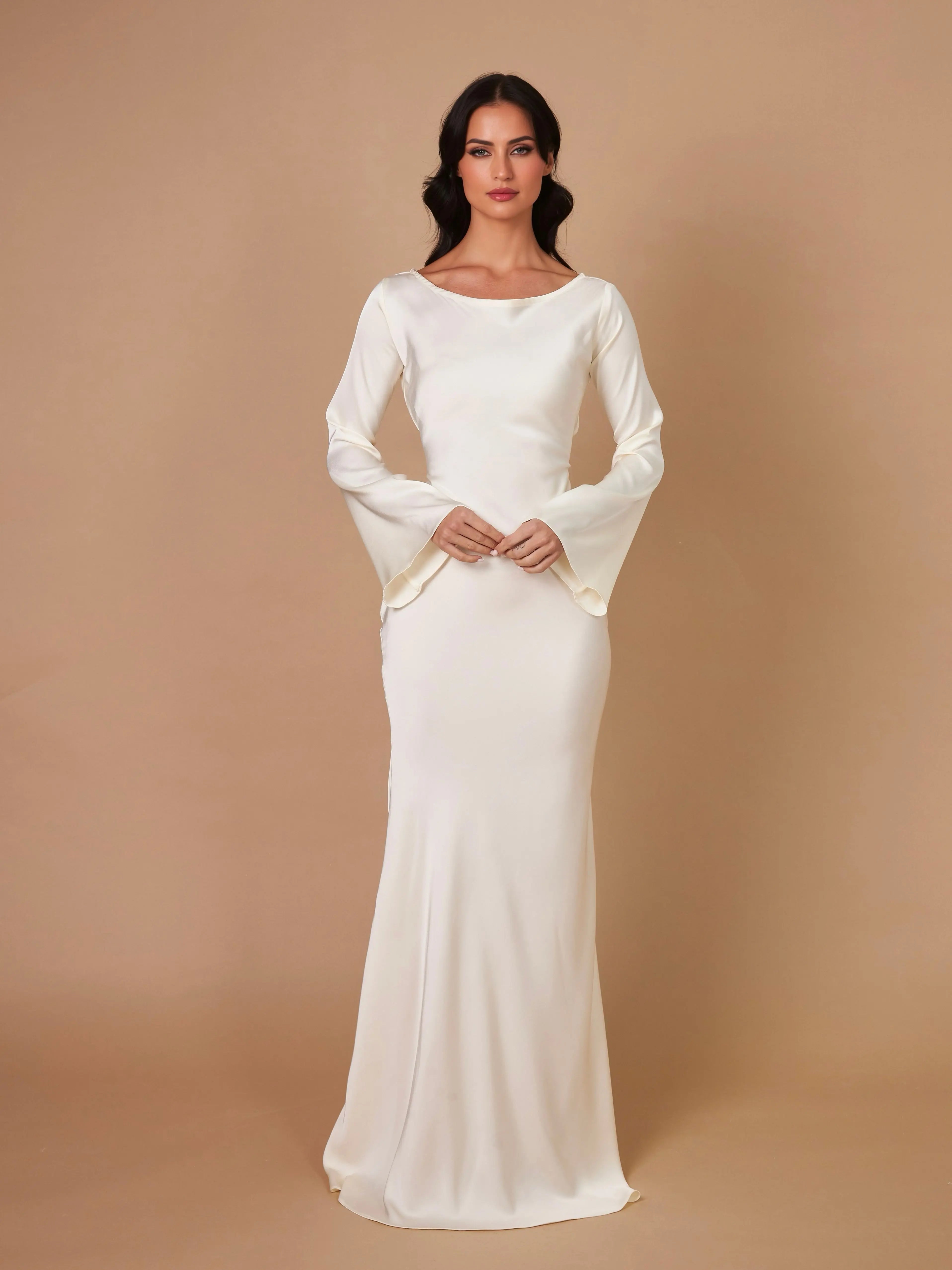 Women's Long Sleeve Fitted Maxi Dress