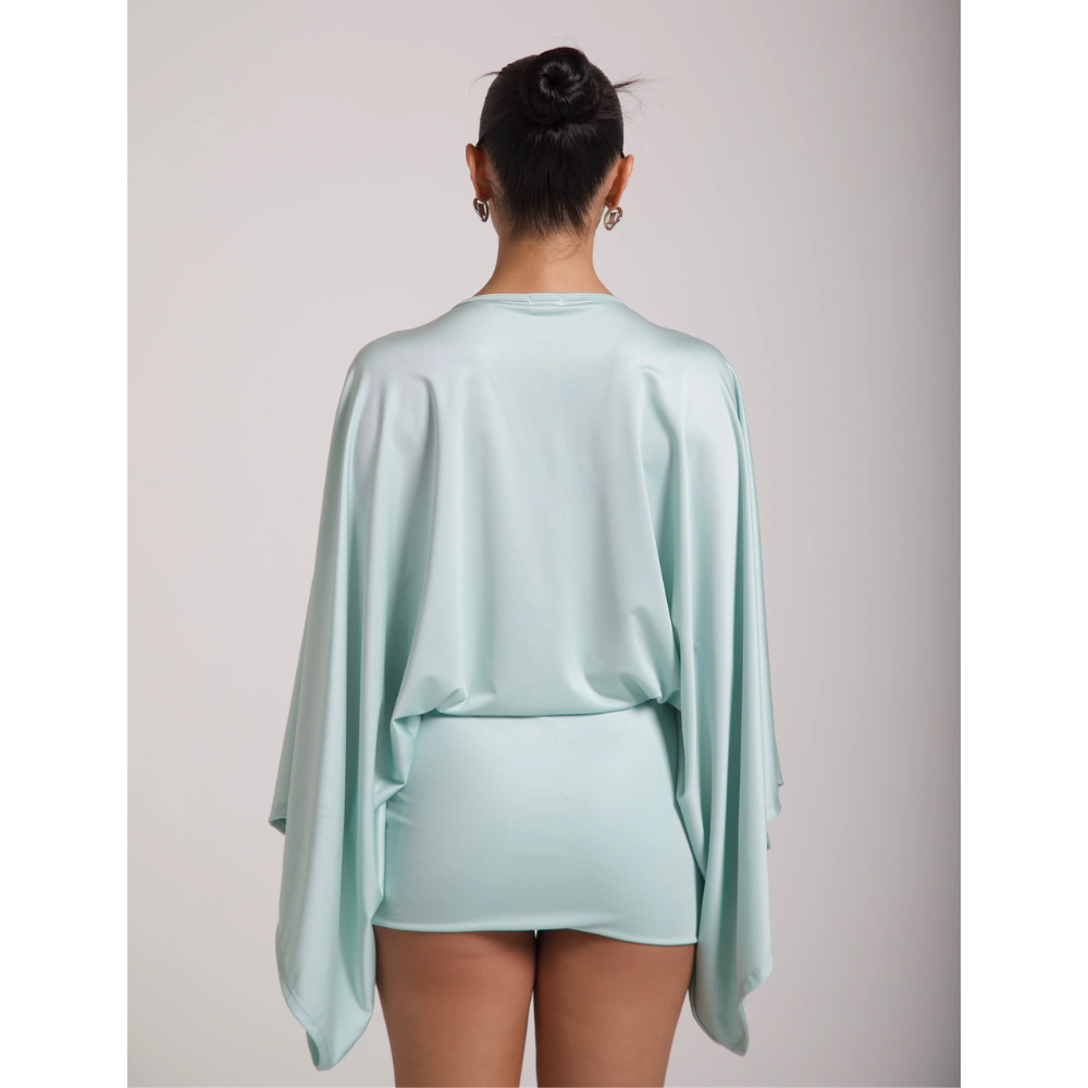 Women's Cocktail V-Neck Ruched Bodycon Mini Dress
