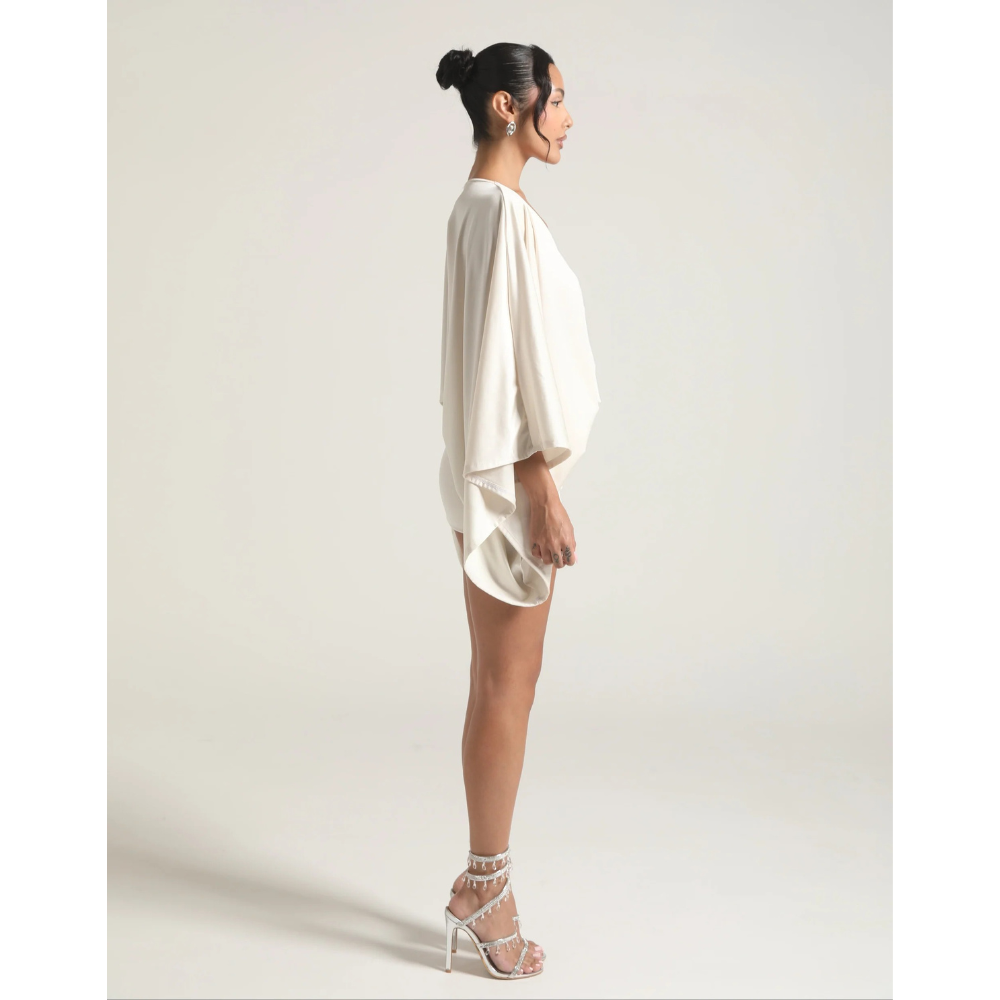 Women's Cocktail V-Neck Ruched Bodycon Mini Dress