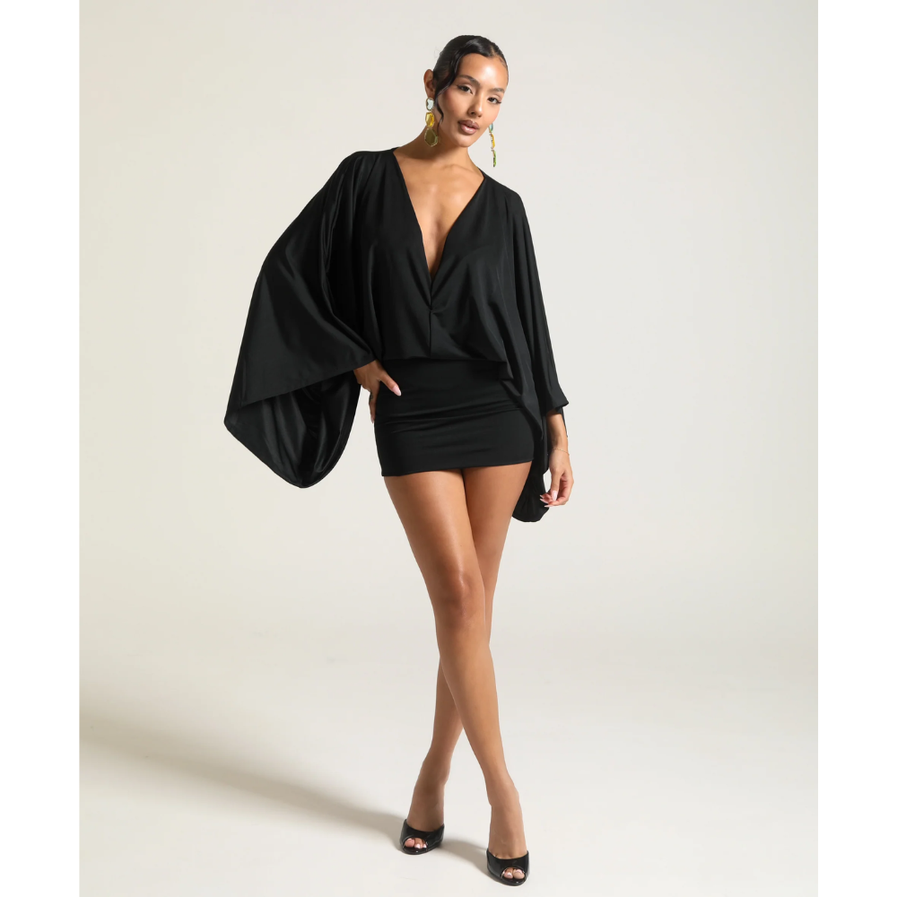 Women's Cocktail V-Neck Ruched Bodycon Mini Dress