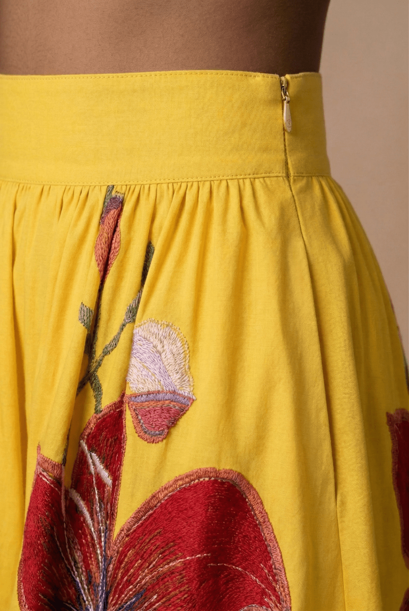 Women’s Floral Maxi Skirt with High Waist and Pleated A-Line Silhouette