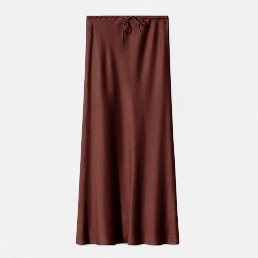 Women’s High-Waist Maxi Skirt with Fluid Silhouette and Elegant Draped Finish