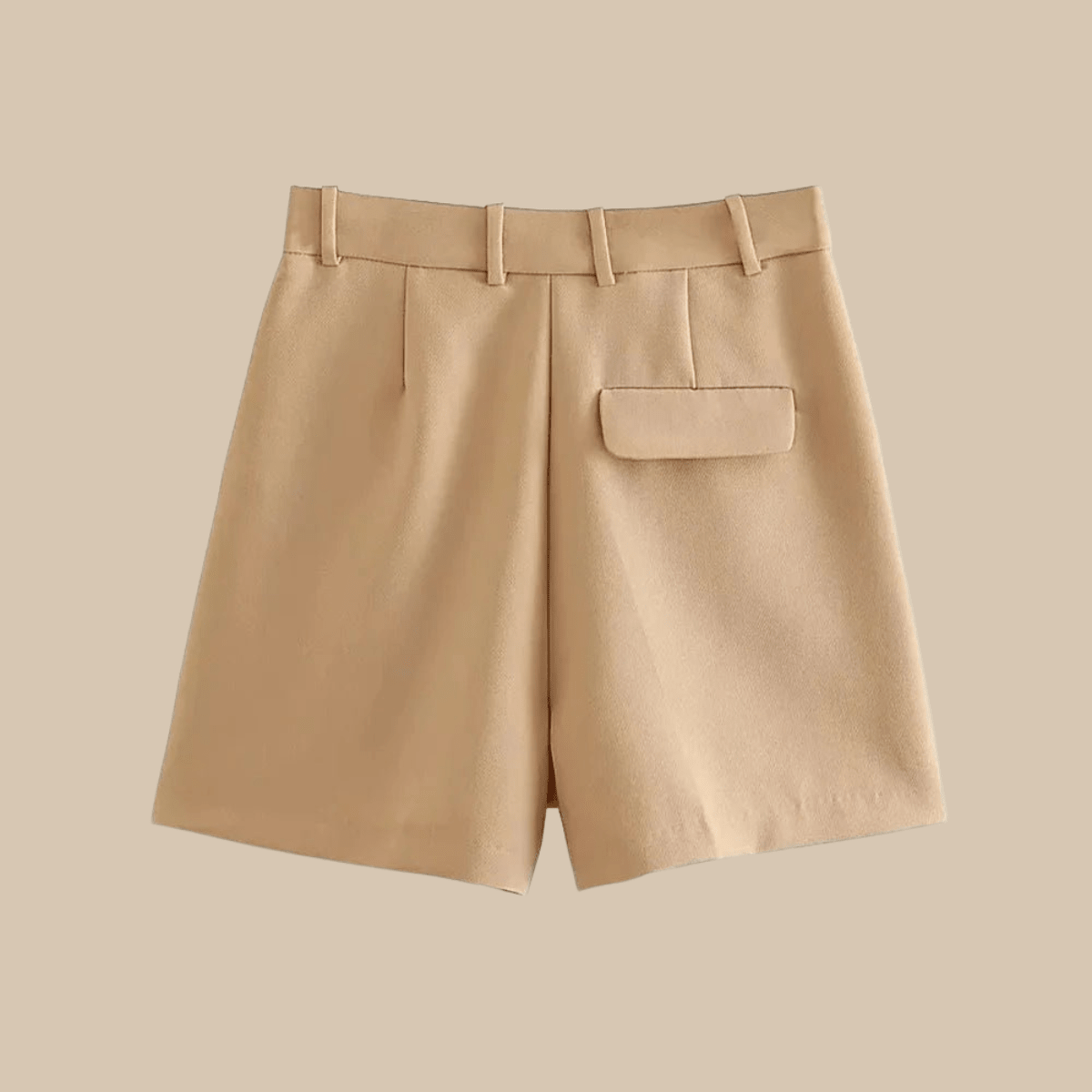 Women’s High-Waist Pleated Shorts with Belt and Side Pockets