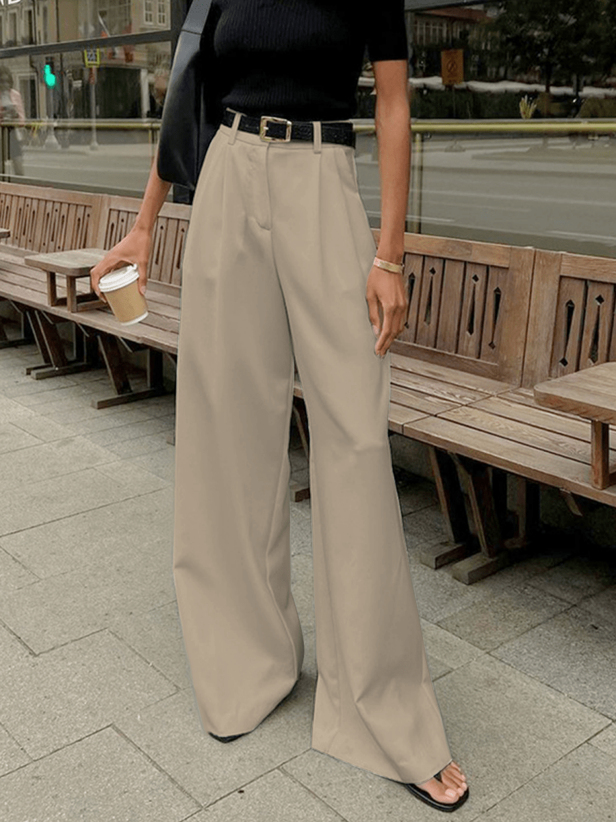 Women’s High-Waist Wide-Leg Pants with Belt Loops