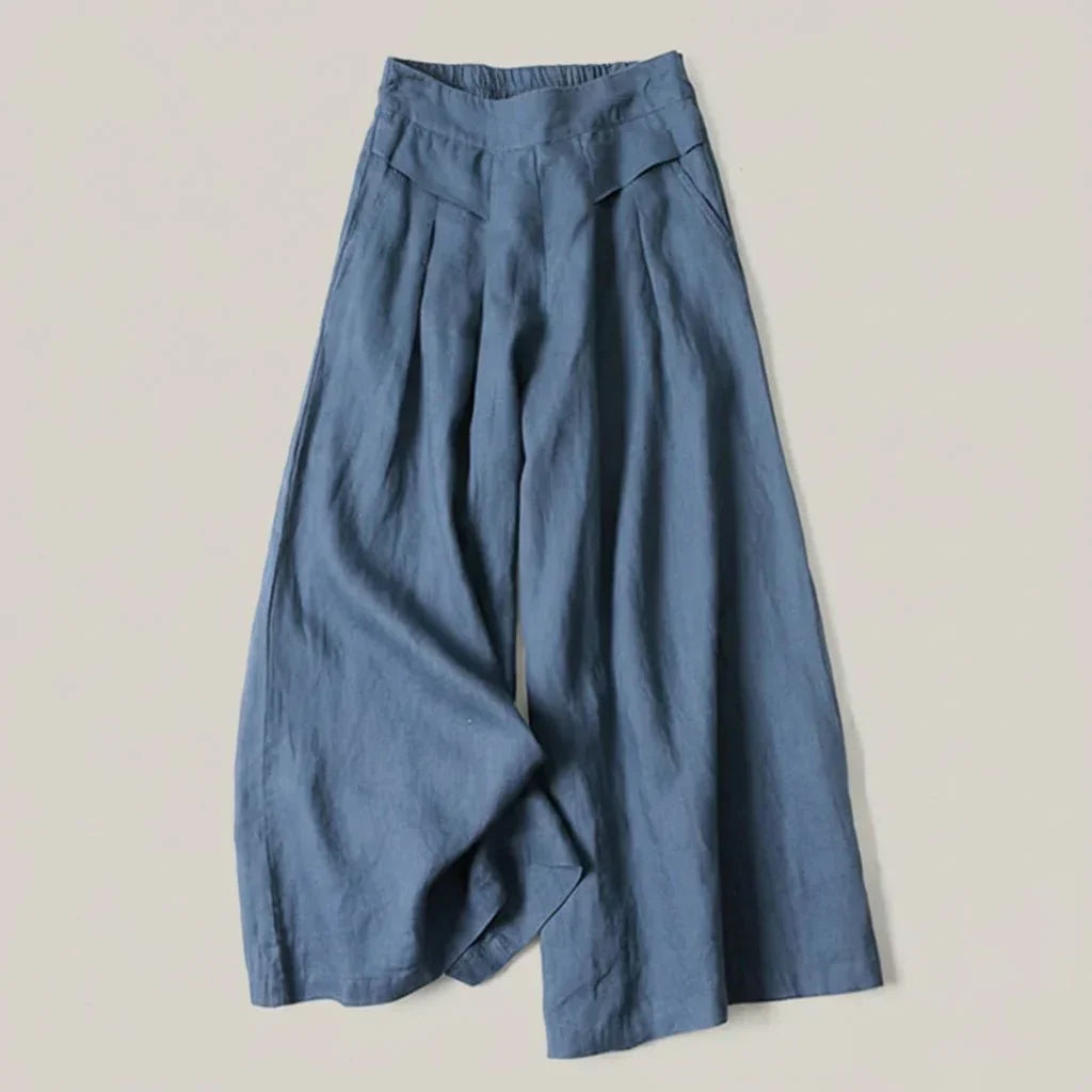 Women’s High-Waist Wide Leg Trousers with Pockets – Relaxed Everyday Silhouette