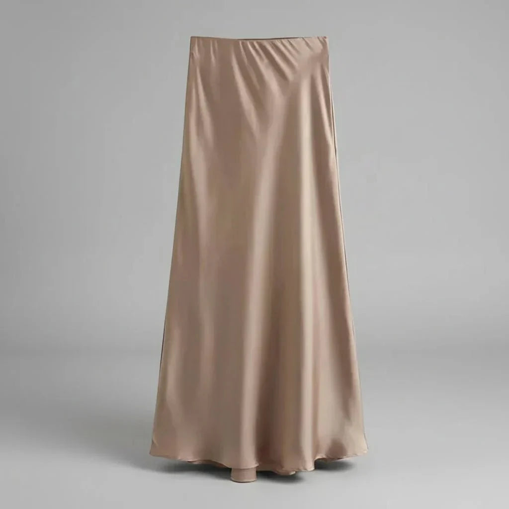 Women’s Midi Skirt with Smooth Finish and Flared Hem