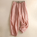 Women’s Relaxed Drawstring Linen-Blend Pants – High-Waist Loose Fit