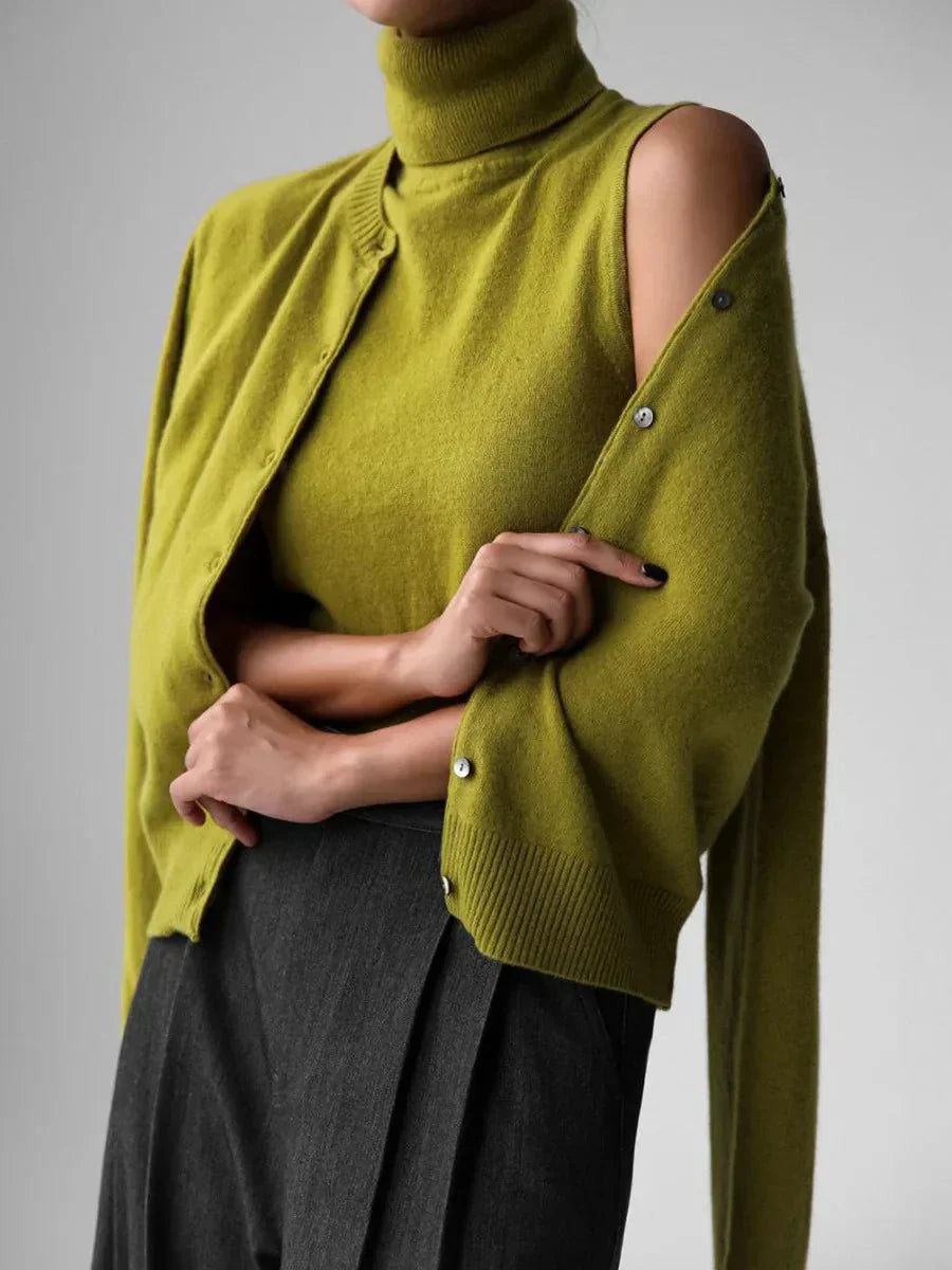Women’s Sleeveless High-Neck Knit Top – Minimal Tailored Fit