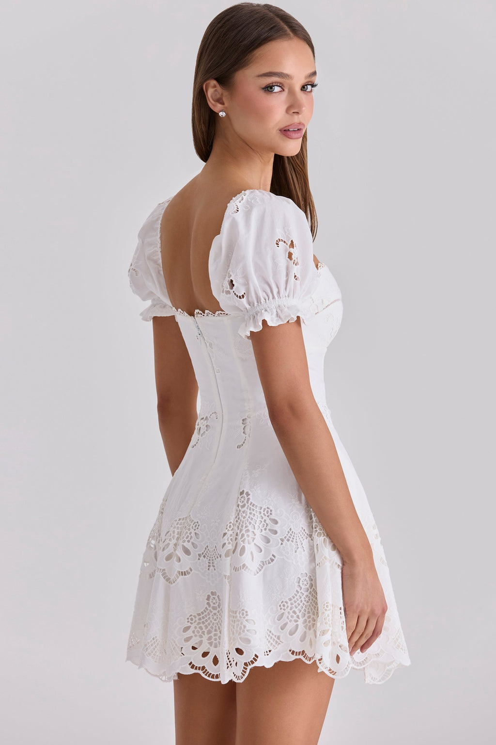 Women's Summer Wedding Guest White Mini Dress
