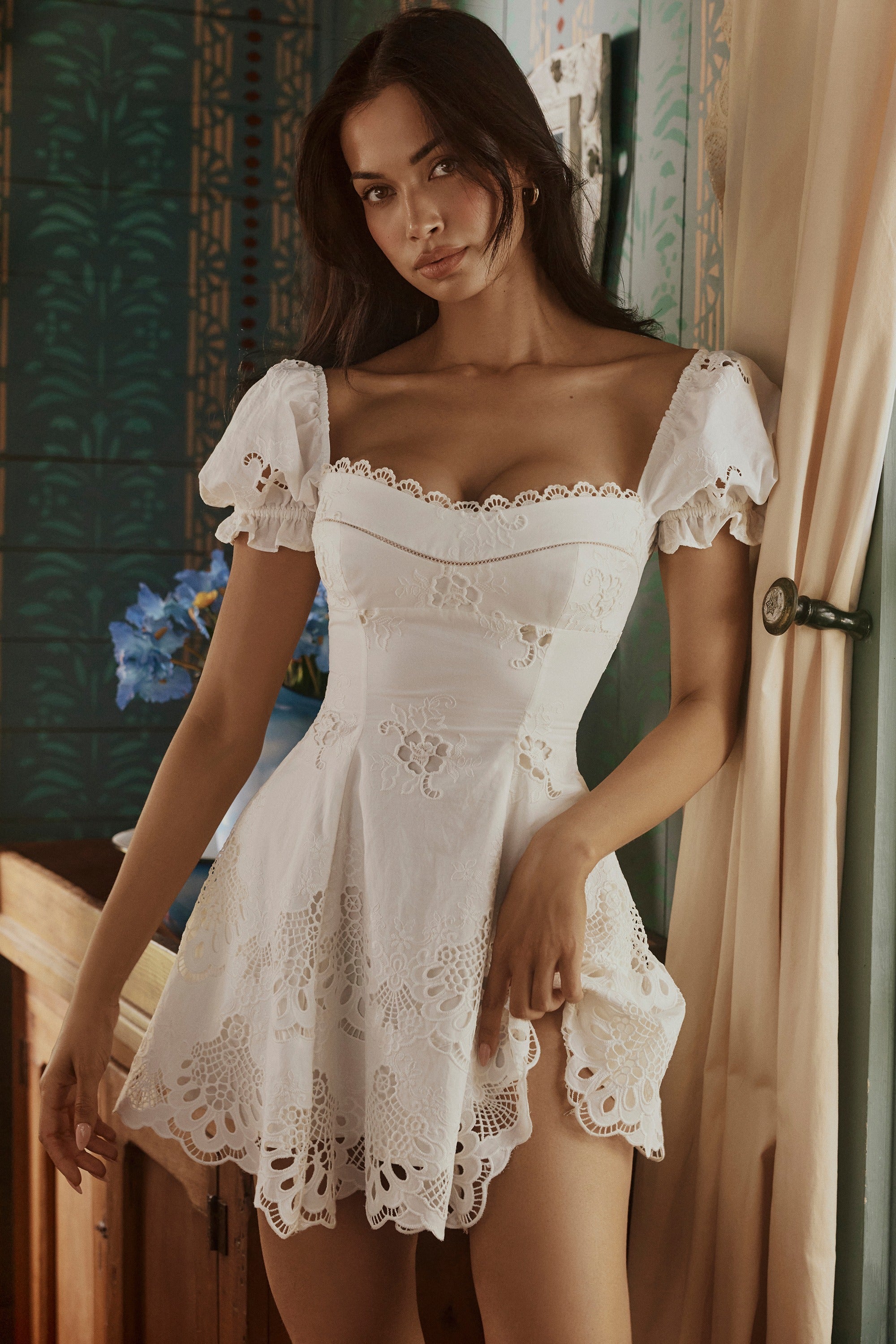 Women's Summer Wedding Guest White Mini Dress